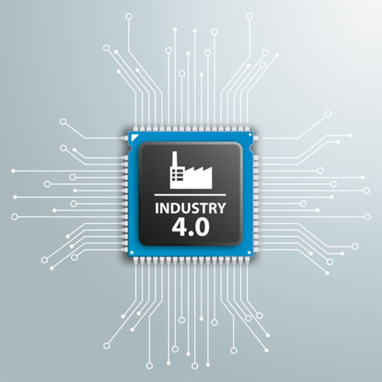 Industrie 4.0 Mikrochip in der digitalen Transformation 