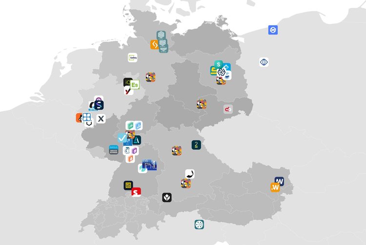 ADAMOS App Map Ausschnitt mit industriellen Apps